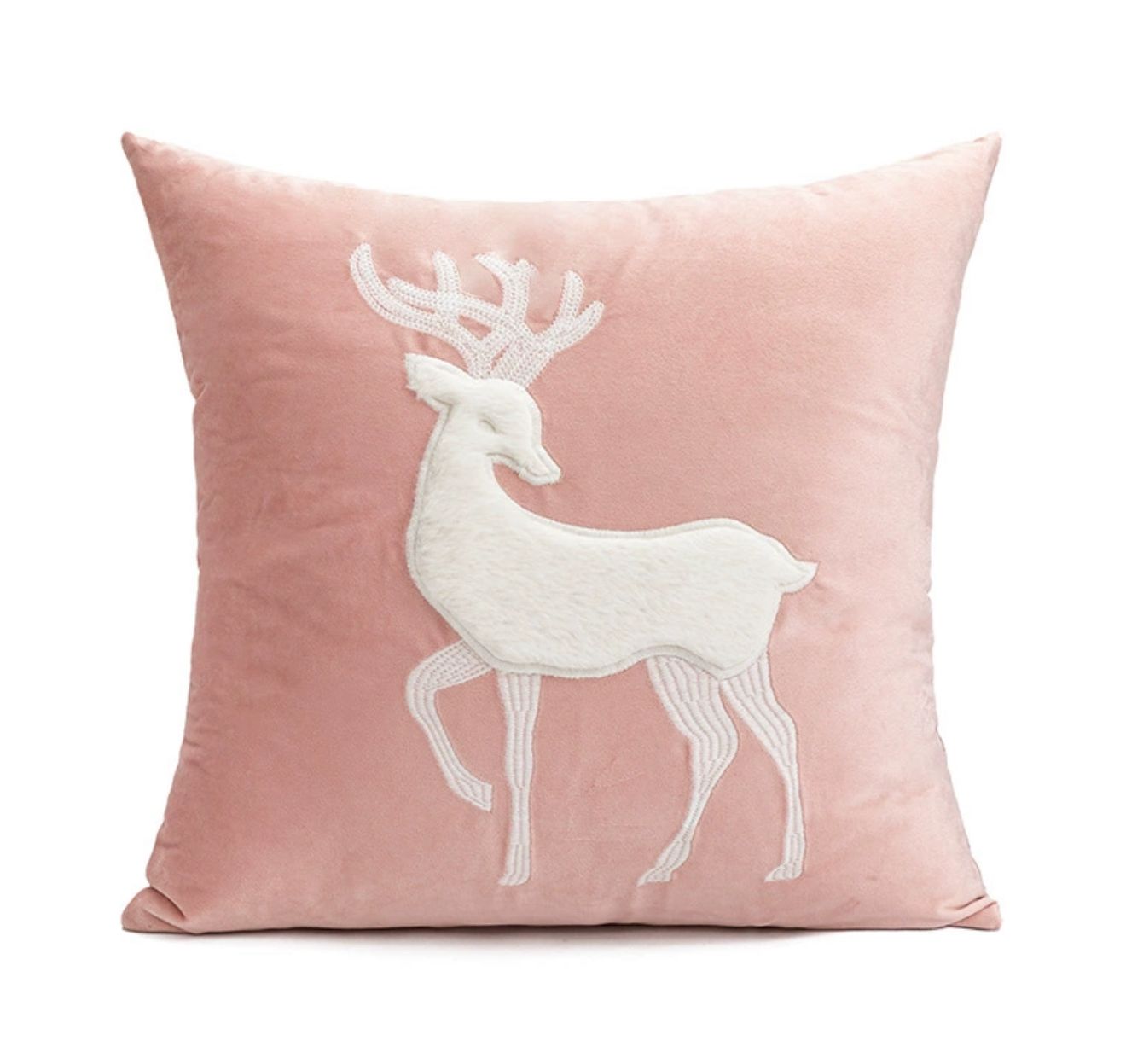 Pink Christmas Cushion Set – Reindeer & Christmas