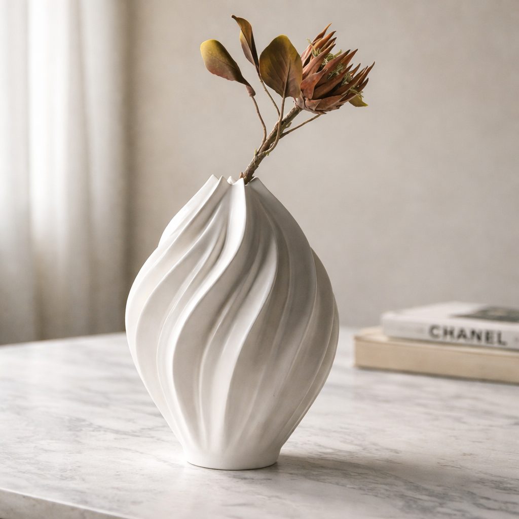Cream Ceramic Vase- Stoneware