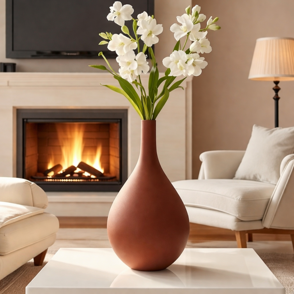 Orange Ceramic Vase ( Tile Color)