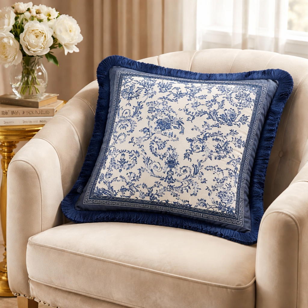 Blue Velvet Pillow - With Core