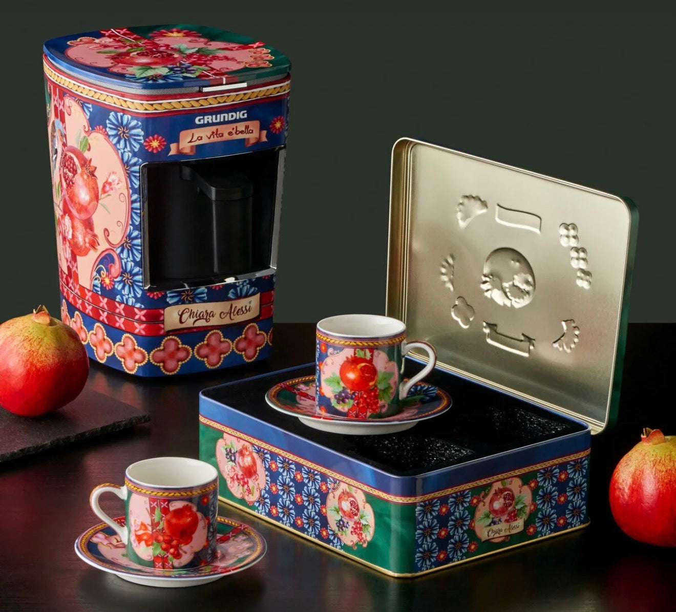 Capri Blue Green Porcelain Coffee Cup 120 ml - Set of 2