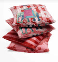 Red and Pink Pillow Indian Pattern -Set of 4 ( With Core)