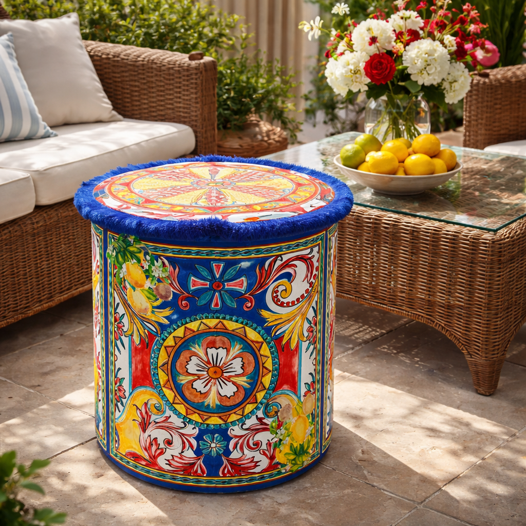 Sicilian Pouf or Side table