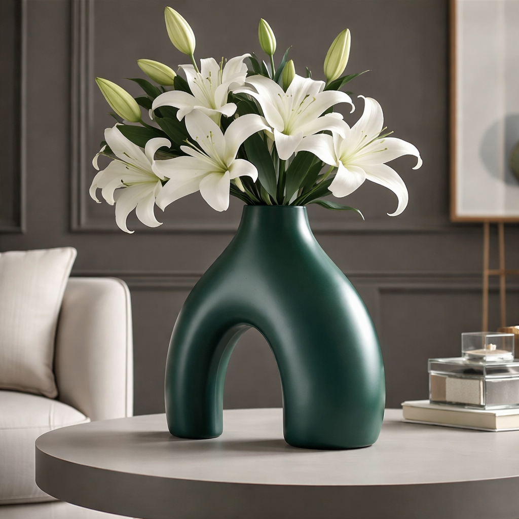 Green Bohemian Ceramic Vase
