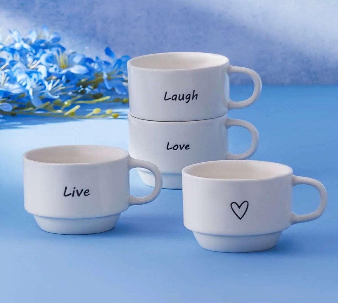 Lovely Laugh Espresso Coffee Cups - Set of 4