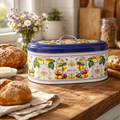 Metal Blue Bread Box