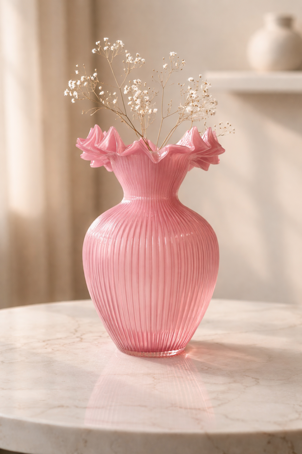 Pastel Pink Glass Vase
