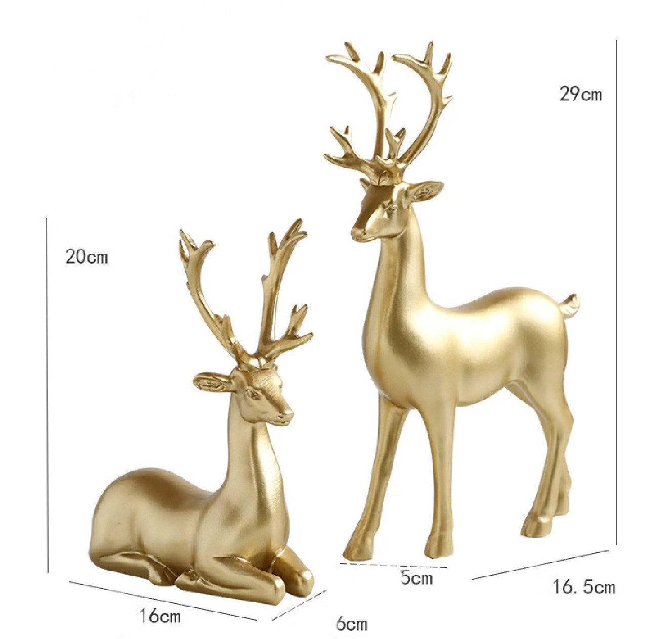 Gold Reindeer Sculptures- Set of 2