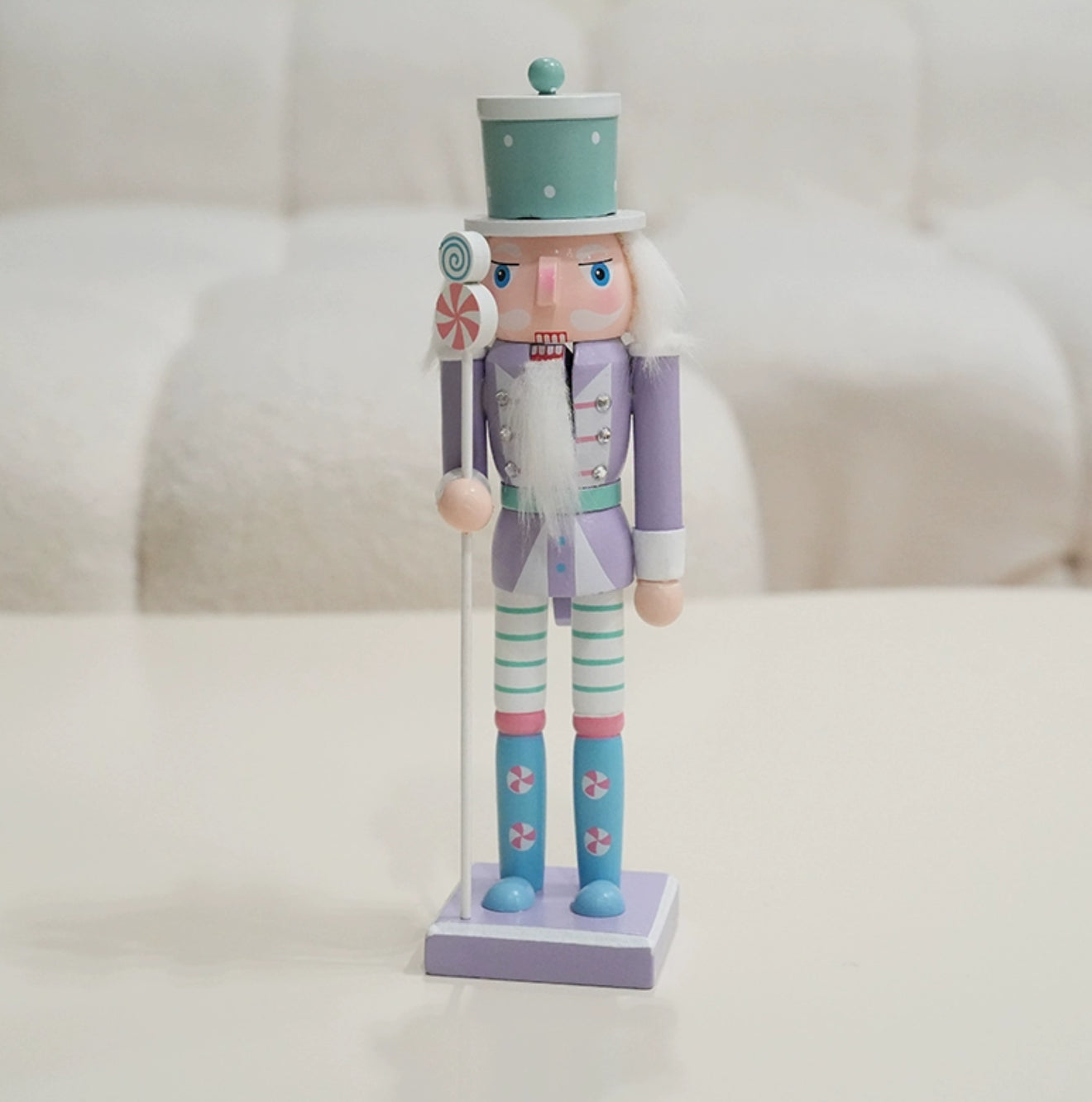 Pastel Color Wood Christmas Nutcracker/Purple