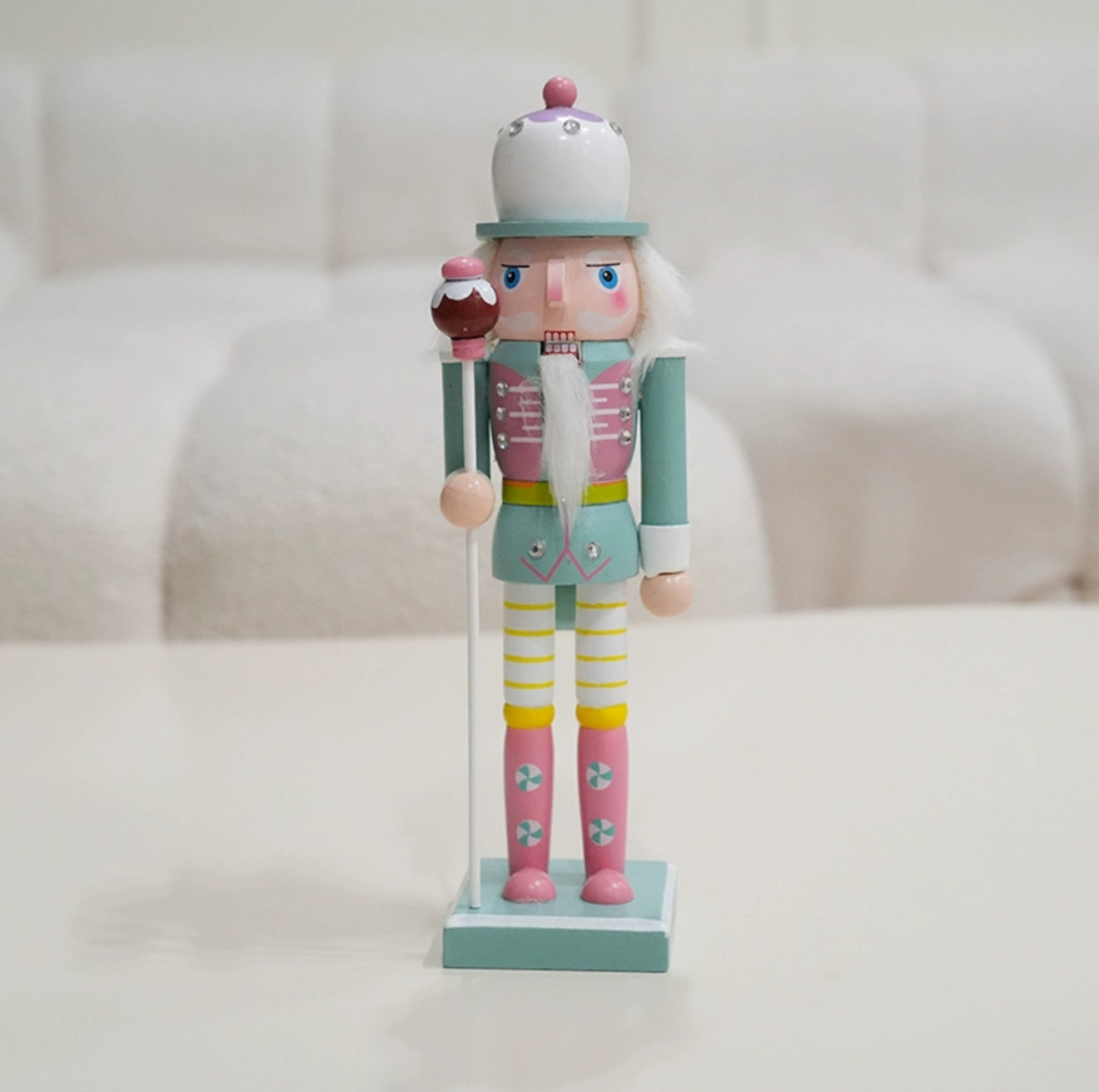 Pastel Color Wood Christmas Nutcracker/Green