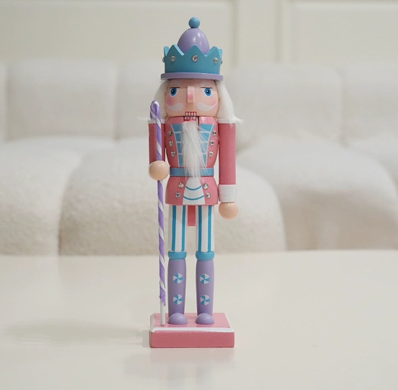 Pastel Color Wood Christmas Nutcracker/ Pink