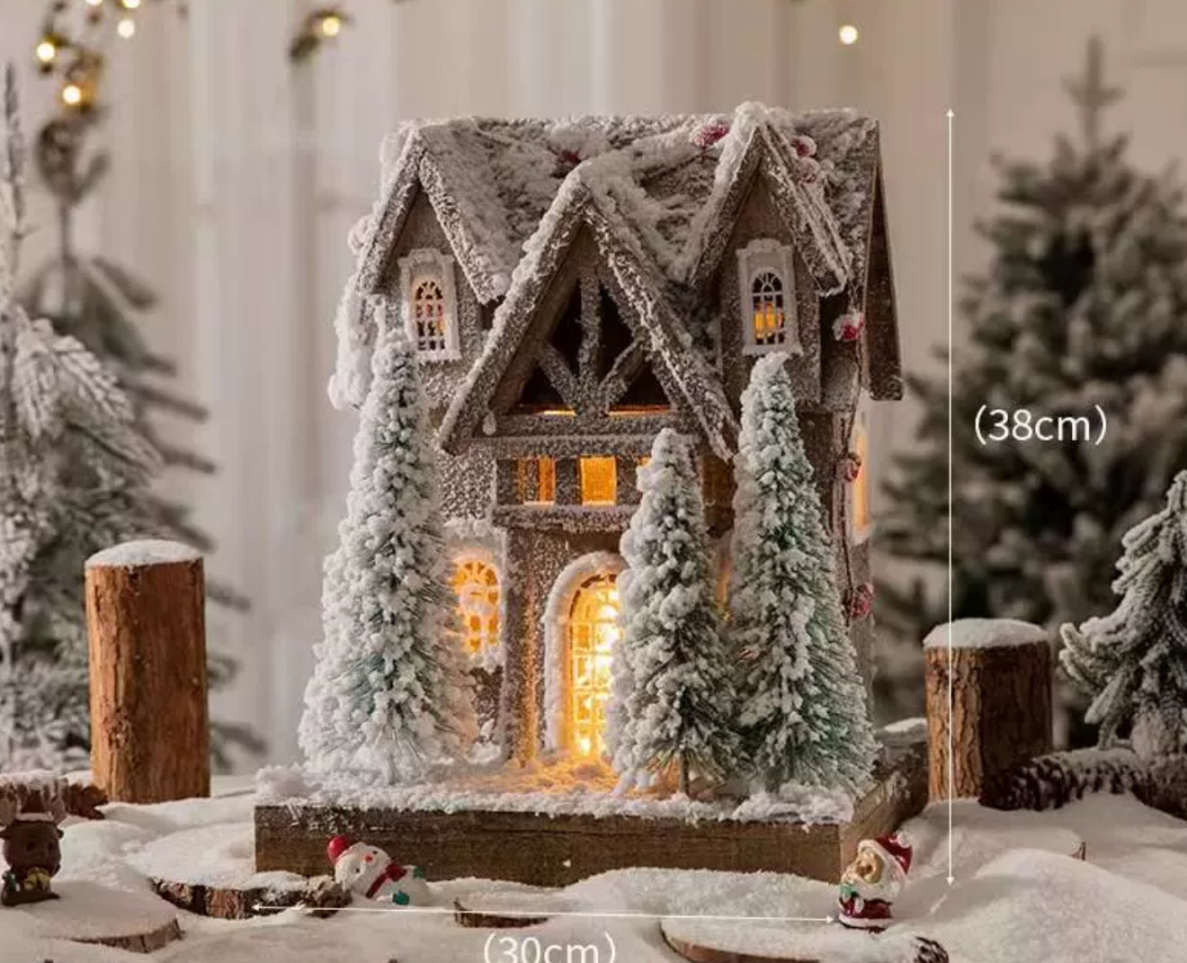 Christmas Luminous Large Wood Cabin