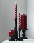 Red Scented Candle With Black Candle Holder/ Same As Picture