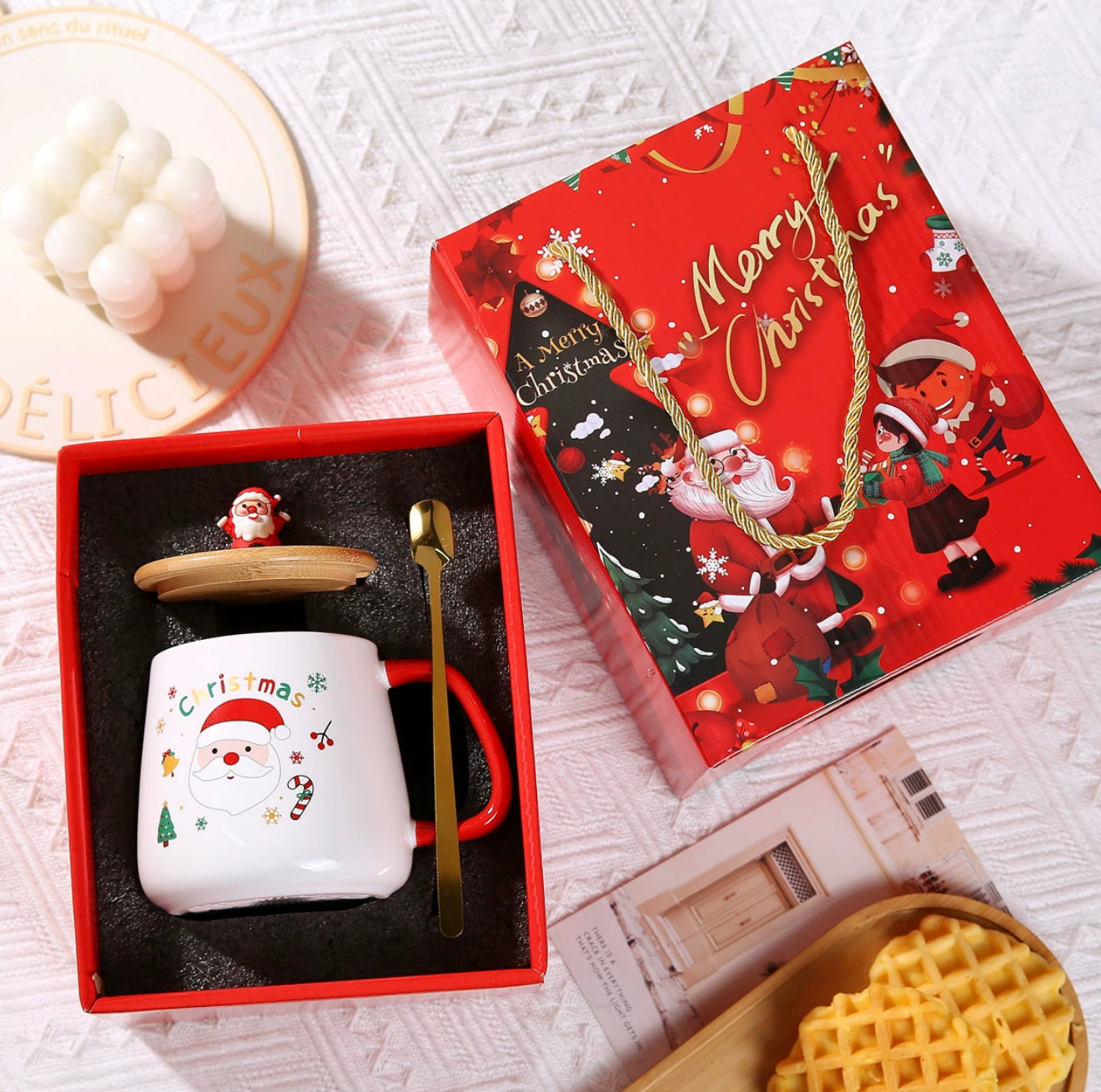 Holiday Ceramic Mug / Christmas Hat