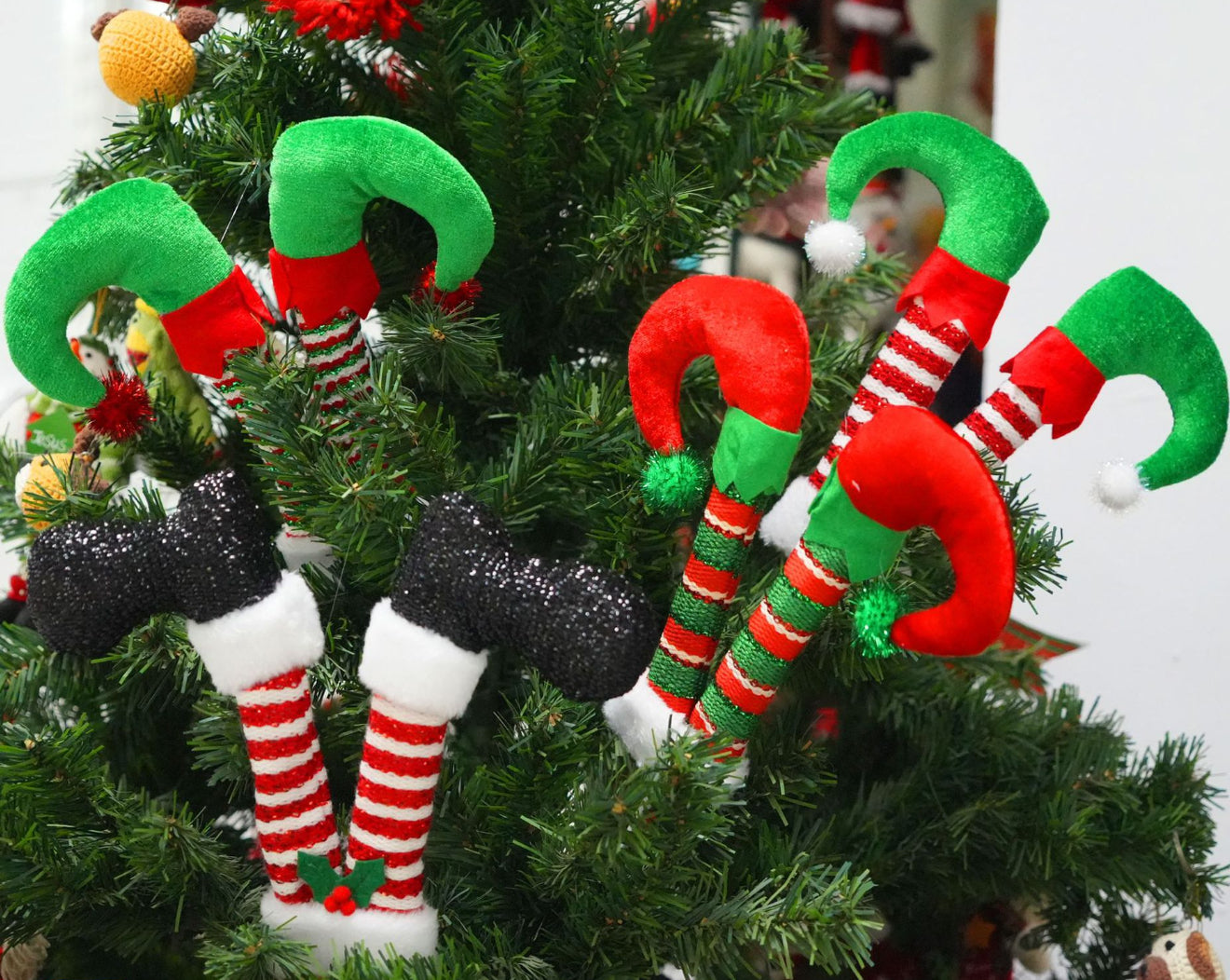Christmas Black Elf Leg-Tree Ornaments