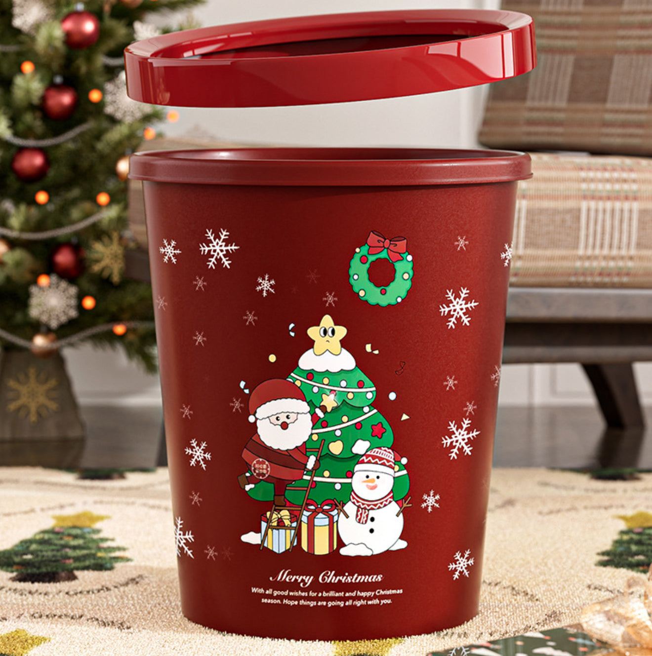Christmas Trash Bin- Ring Style