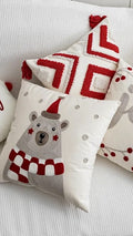 Embroidered Christmas Bear Pillow- Christmas Holiday (Copy)