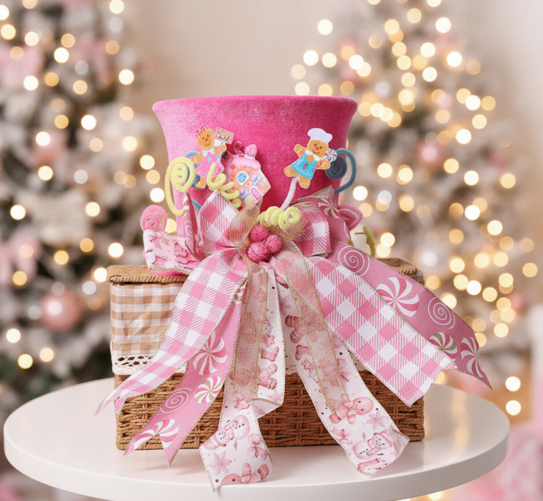 Pink Tree Top Hat - Gingerbread