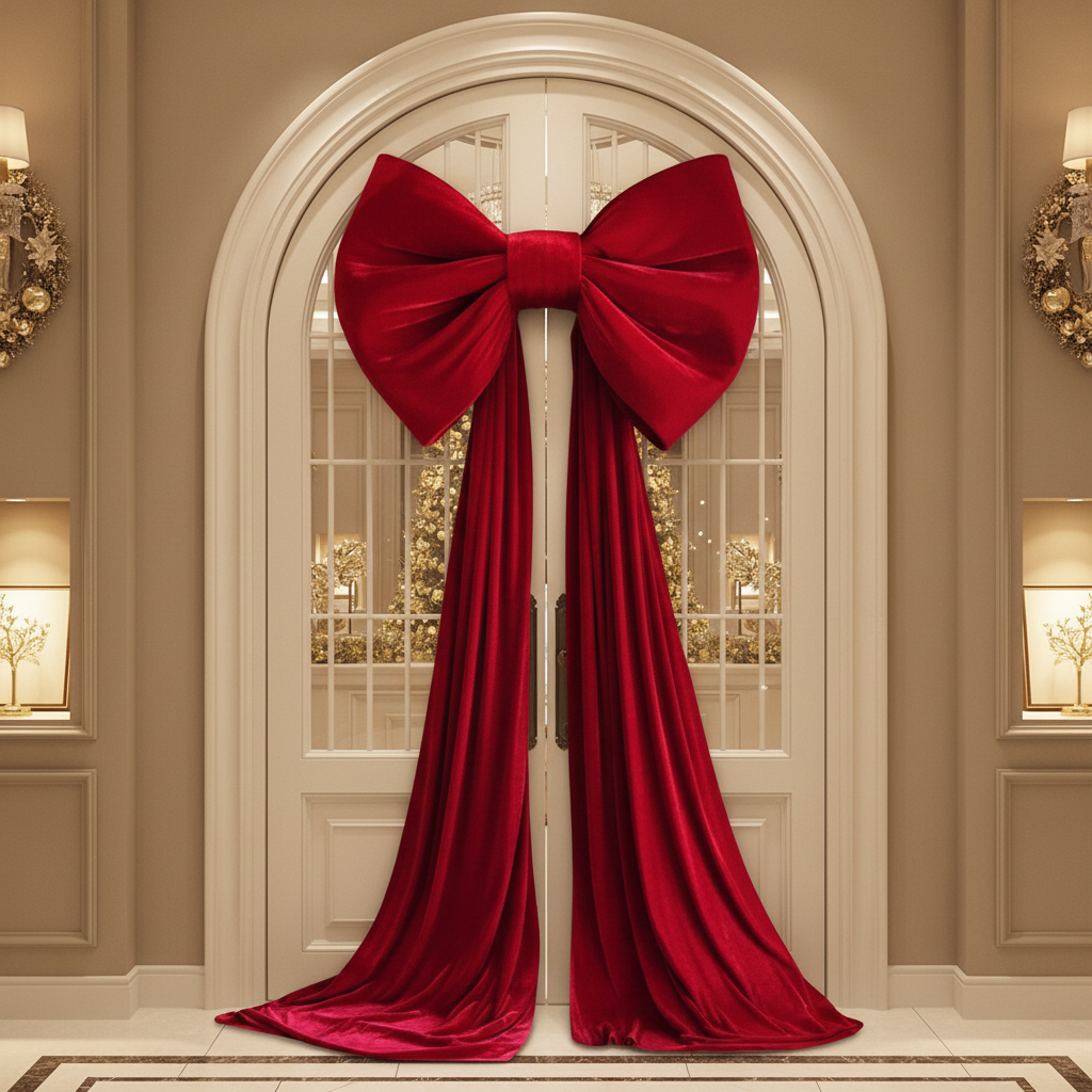 Christmas Top Tree- Ruby Red Velvet Big Bow