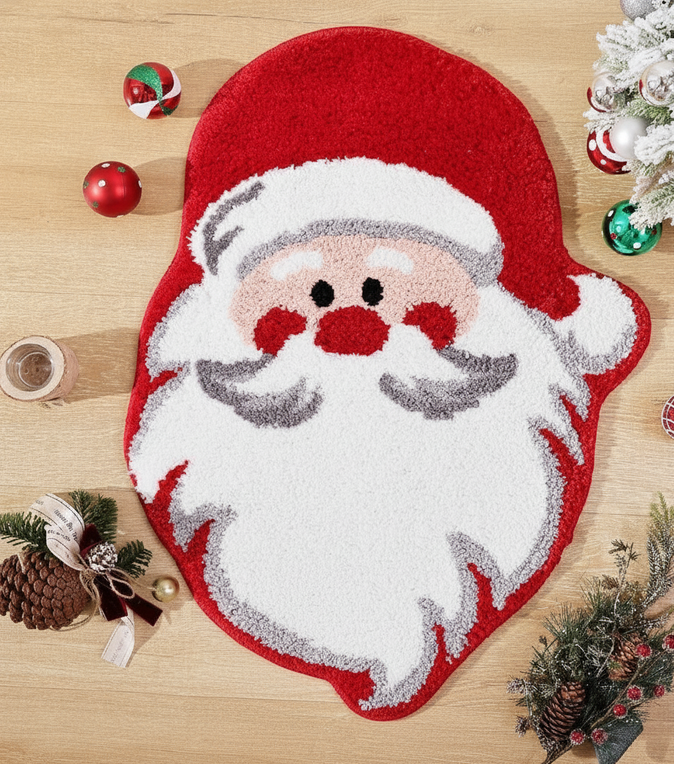 Christmas Floor Mat-Red Santa Claus