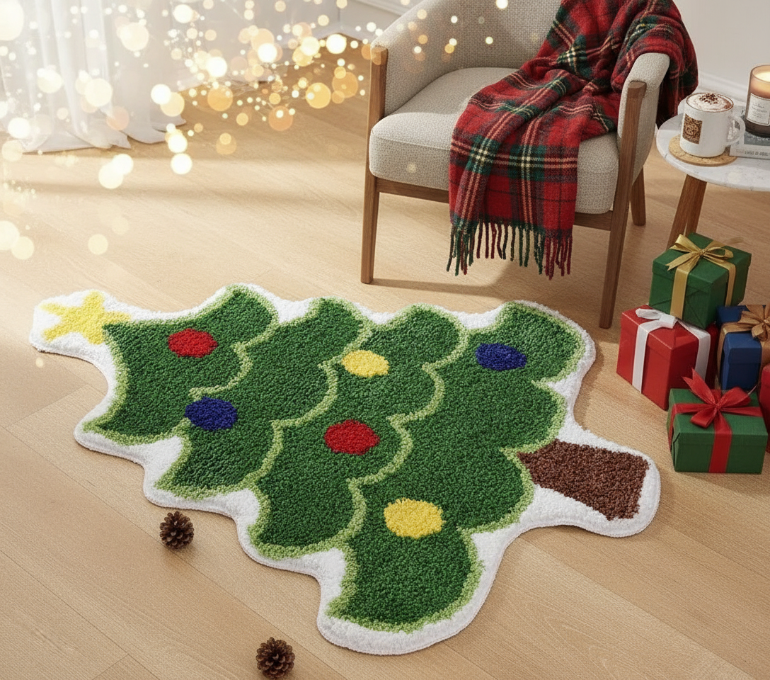Christmas Floor Mat-Lantern Christmas Tree