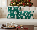 Christmas Cushion Embroidered Green Tree 45*45cm - Including Core