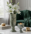 Natural Marble Green Emerald Vase/  Marble Candlestick
