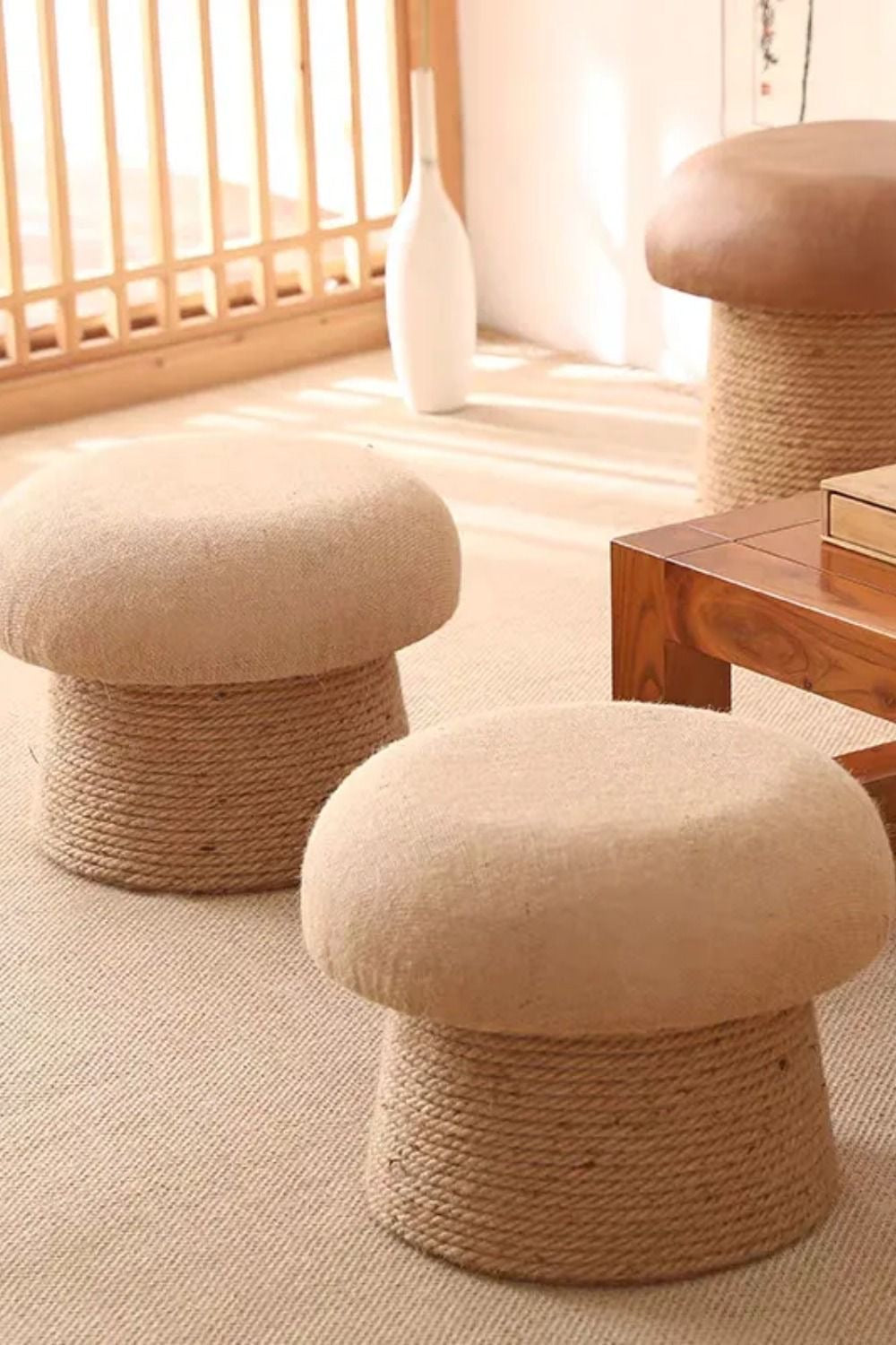 Low Stool - Mushroom/ Jute