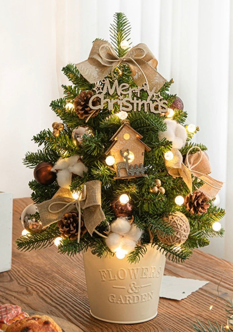 Christmas Wood Brown Snow Tree - Decoration