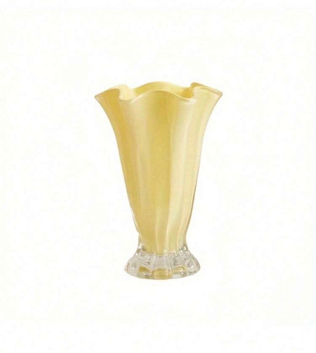 Yellow Petal Glass Vase