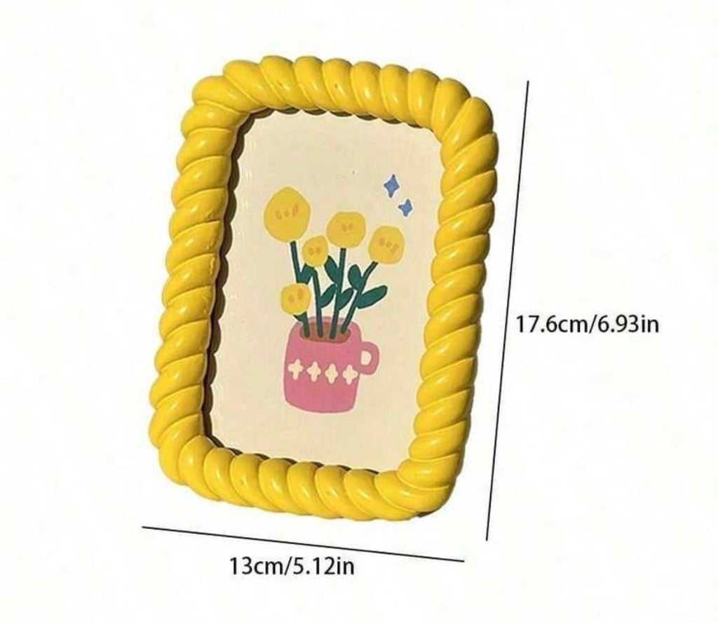 Yellow Braided Resin Photo Frame