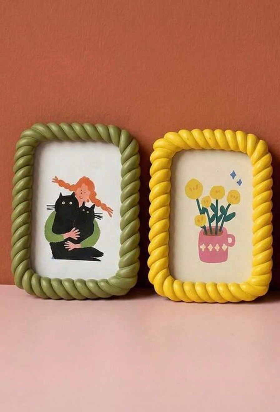 Yellow Braided Resin Photo Frame