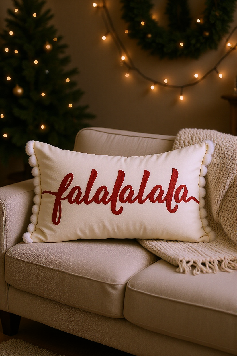 Christmas Cushion -Milky White/With Core