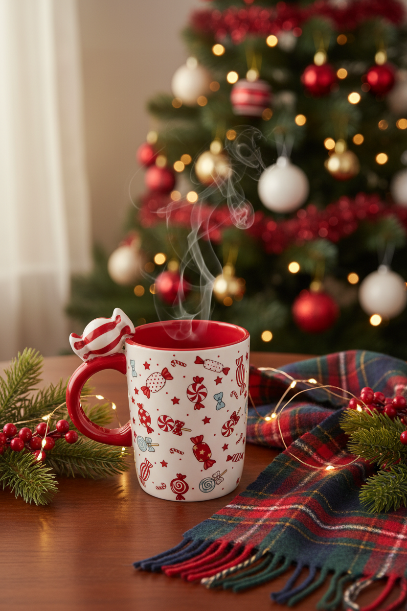 Mug Candy And Bow/ Ceramic