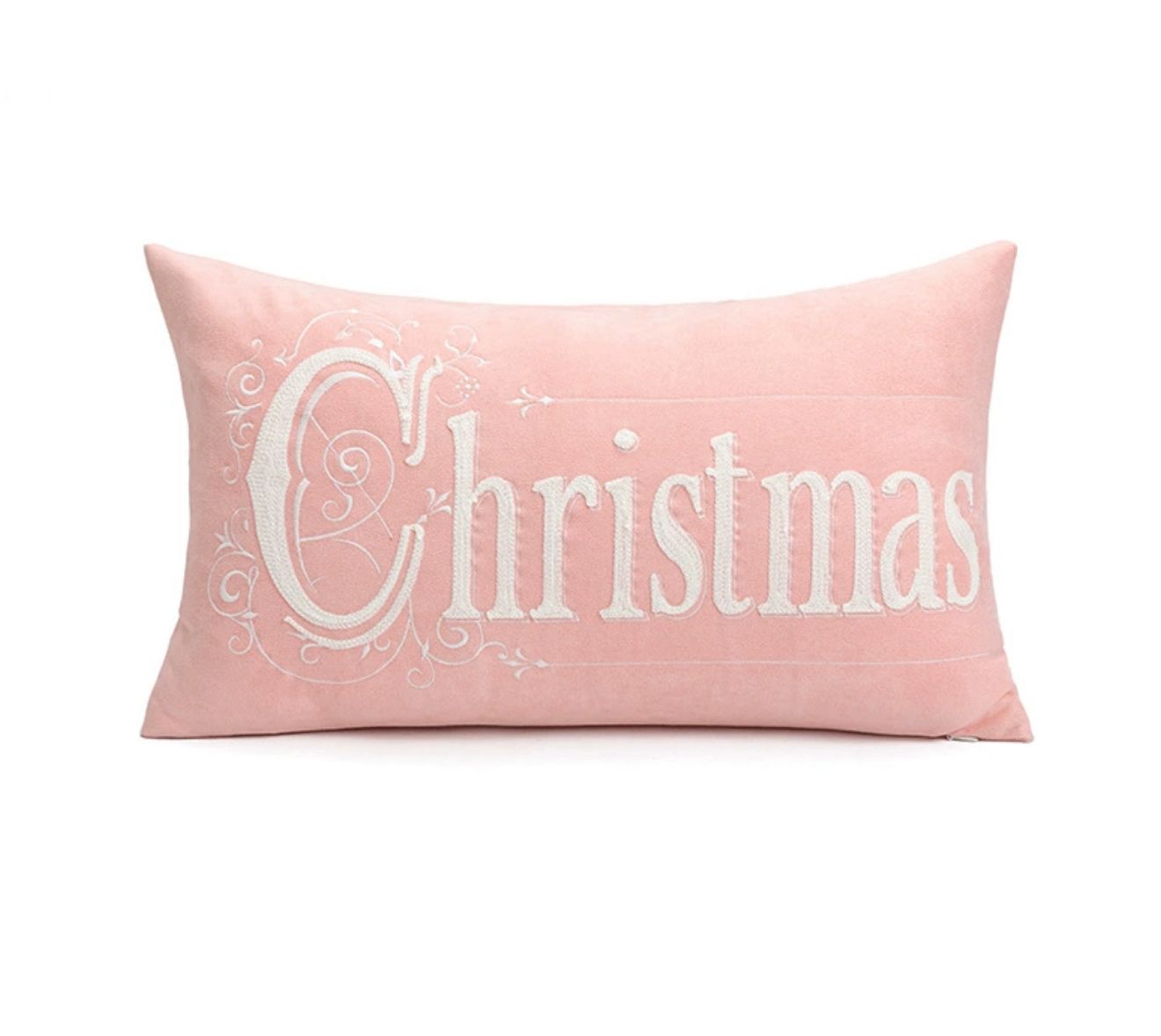Pink Rectangular Christmas Cushion