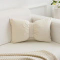 Ivory Velvet Bow Cushion
