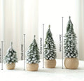 Snow-Dusted Mini Christmas Trees – Rope Base(Set of 4)