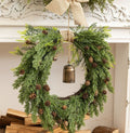 Rustic Pine Wreath with Bell and Natural Accents 50 cm
