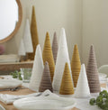 Velvet Cone Decorative Christmas Trees – Milky White/25cm
