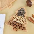 Christmas Tree Wooden Serving Tray – Natural Beech Wood Snack & Nut Platter