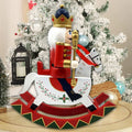 Wooden Nutcracker on Rocking Horse Figurine