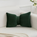 Dark Green Velvet Bow Cushion- Restocked