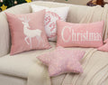 Pink Rectangular Christmas Cushion